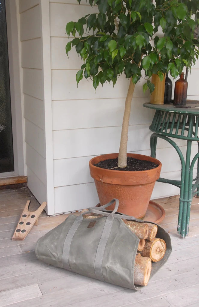 Waxed Canvas Log (or flower!) Carrier