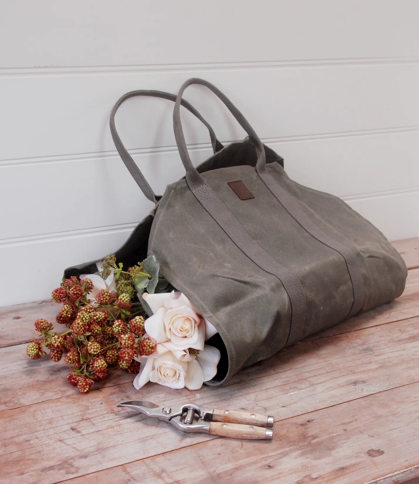Waxed Canvas Log (or flower!) Carrier