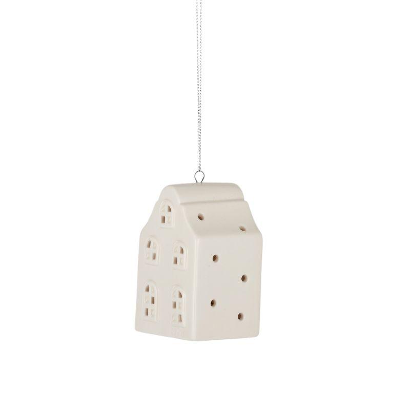 White Porcelain Hanging House with LED